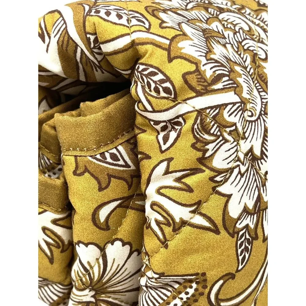 WILLIAM MORRIS Cherwell Honey KING Size Quilted Pillow Shams Set Pair Of 2